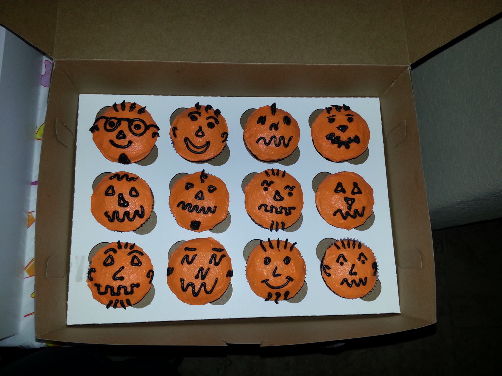 Hallowen Jack-o-Lantern Cupcakes
